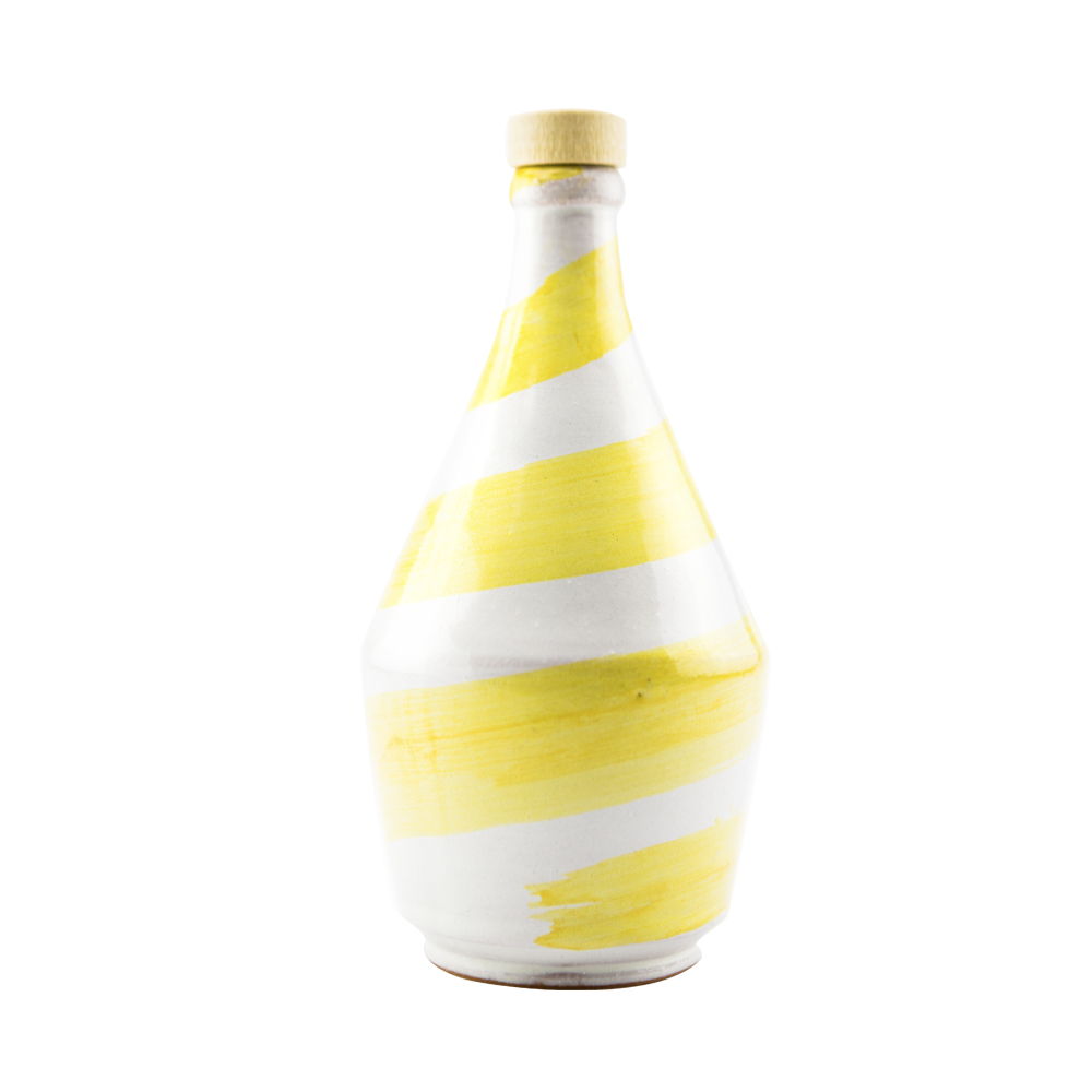 Spiral Yellow Ceramic Bottle