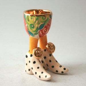 Egg Cup with legs in Pastel Rosebush