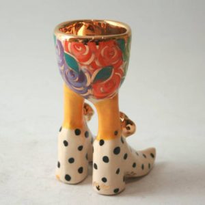 Egg Cup with legs in Pastel Rosebush