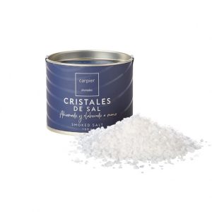 Smoked sea salt crystals